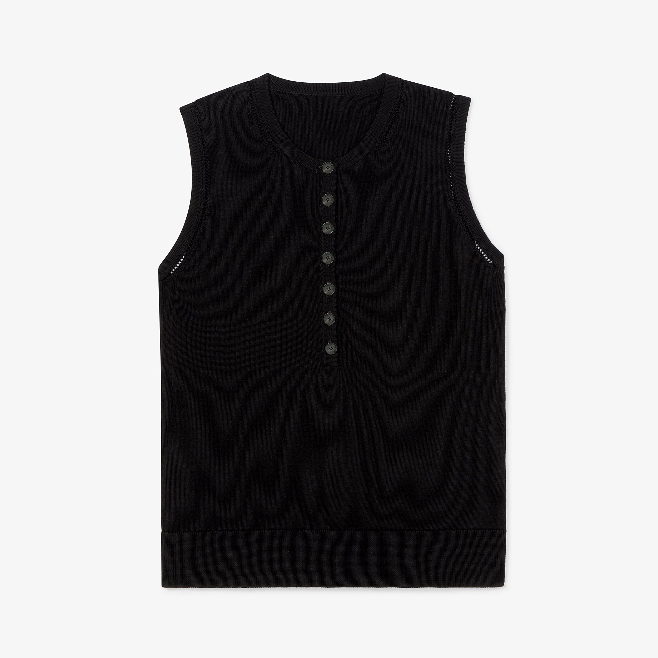 Crimmins Pointelle Tank - 365 Cotton Silk Knit :: Bright Blue main image 1