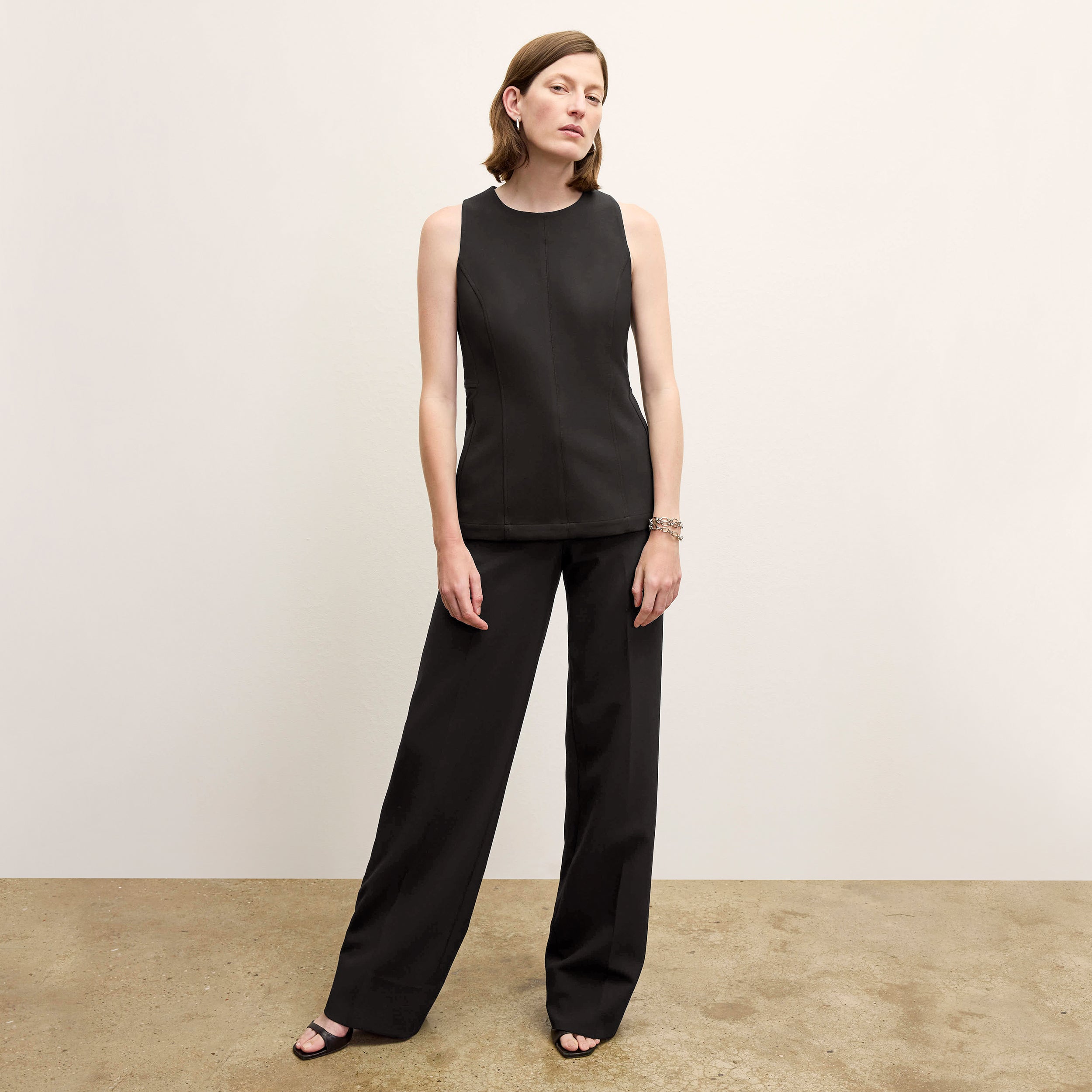 Vienna Sheath Dress - Luxe Flex Suiting :: Black