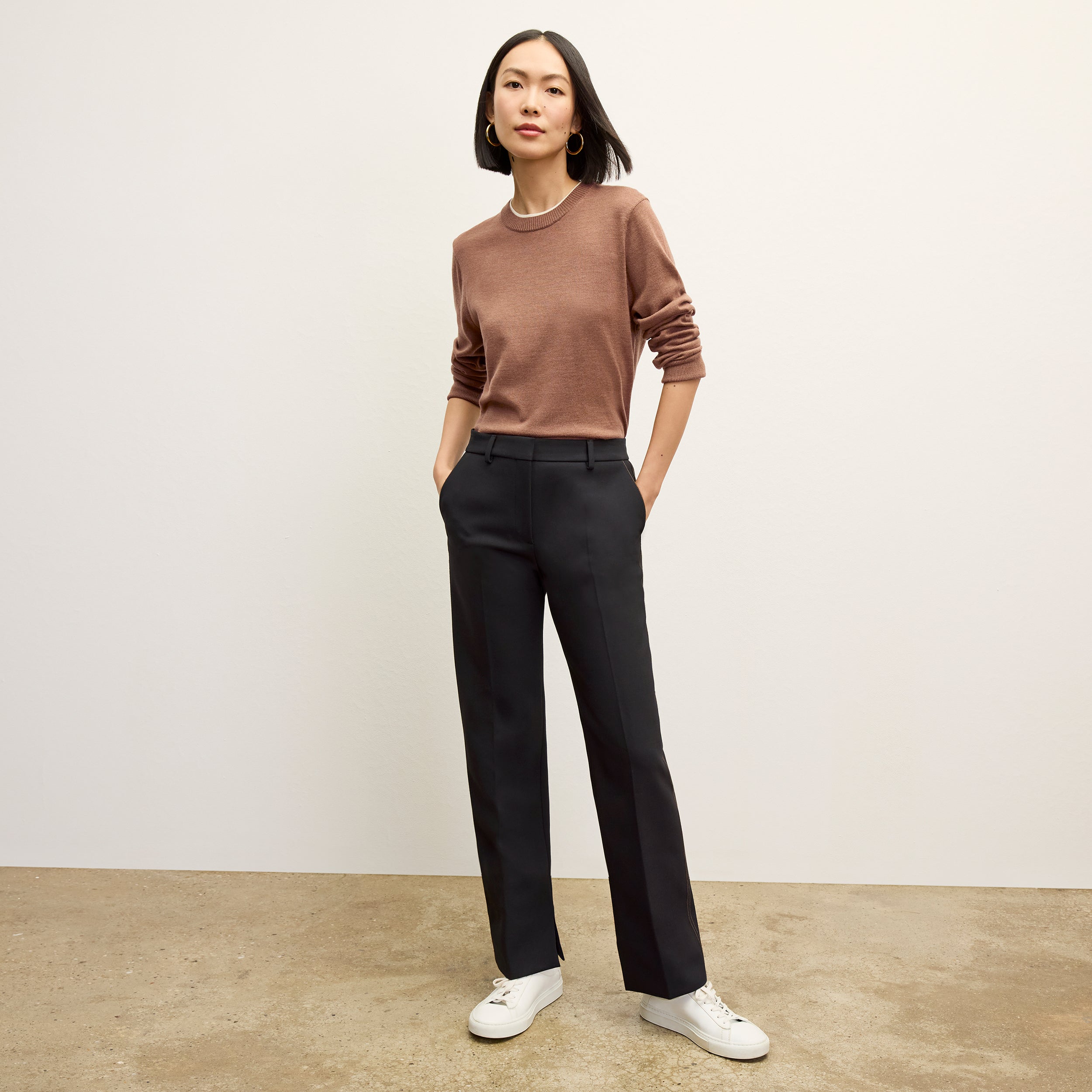 Issa Dress - Luxe Wool :: Black/Light Saddle
