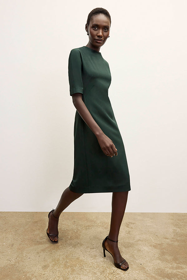 Farnoosh Dress - Recycled Wondertex :: Dark Emerald M.M.LaFleur Farnoosh Dress - Recycled Wondertex :: Dark Emerald M.M.LaFleur