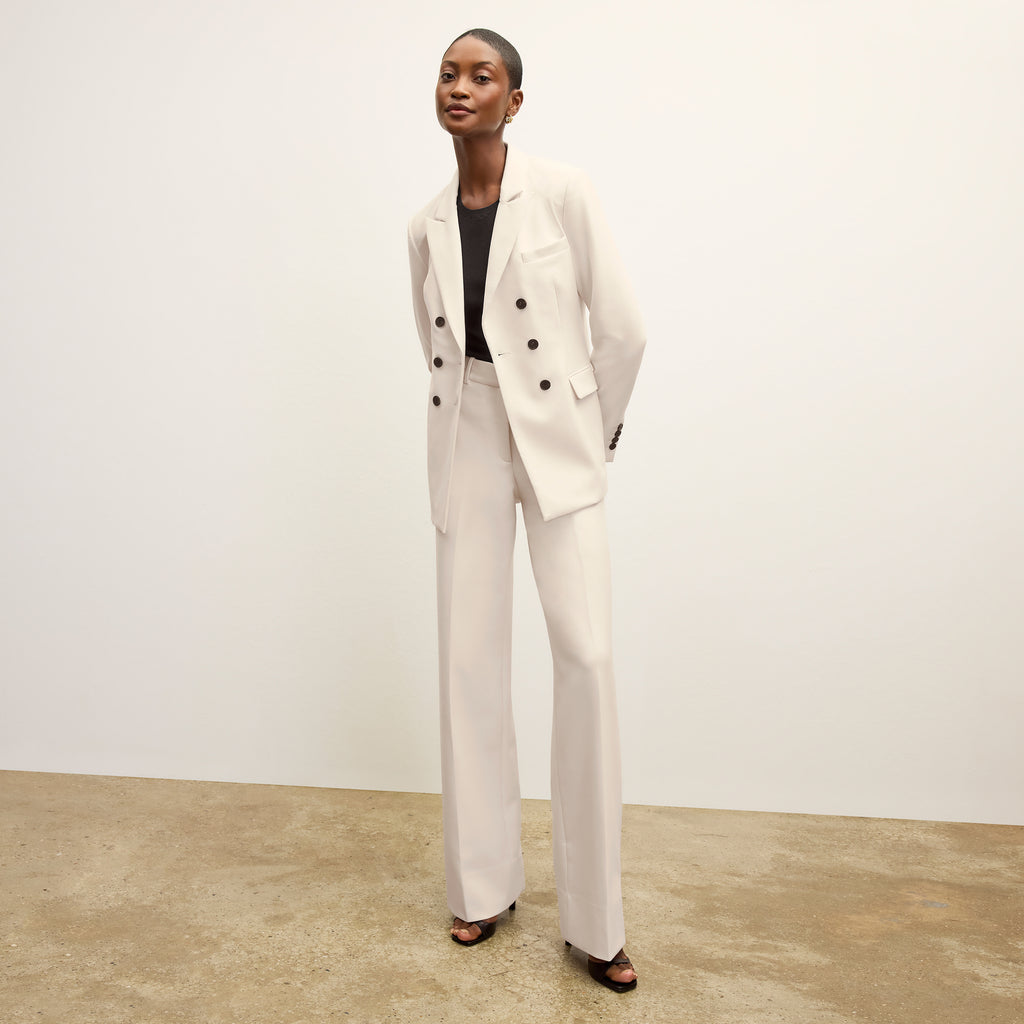 Kati Double-Breasted Blazer - Luxe Flex Suiting :: Chocolate Torte Melange