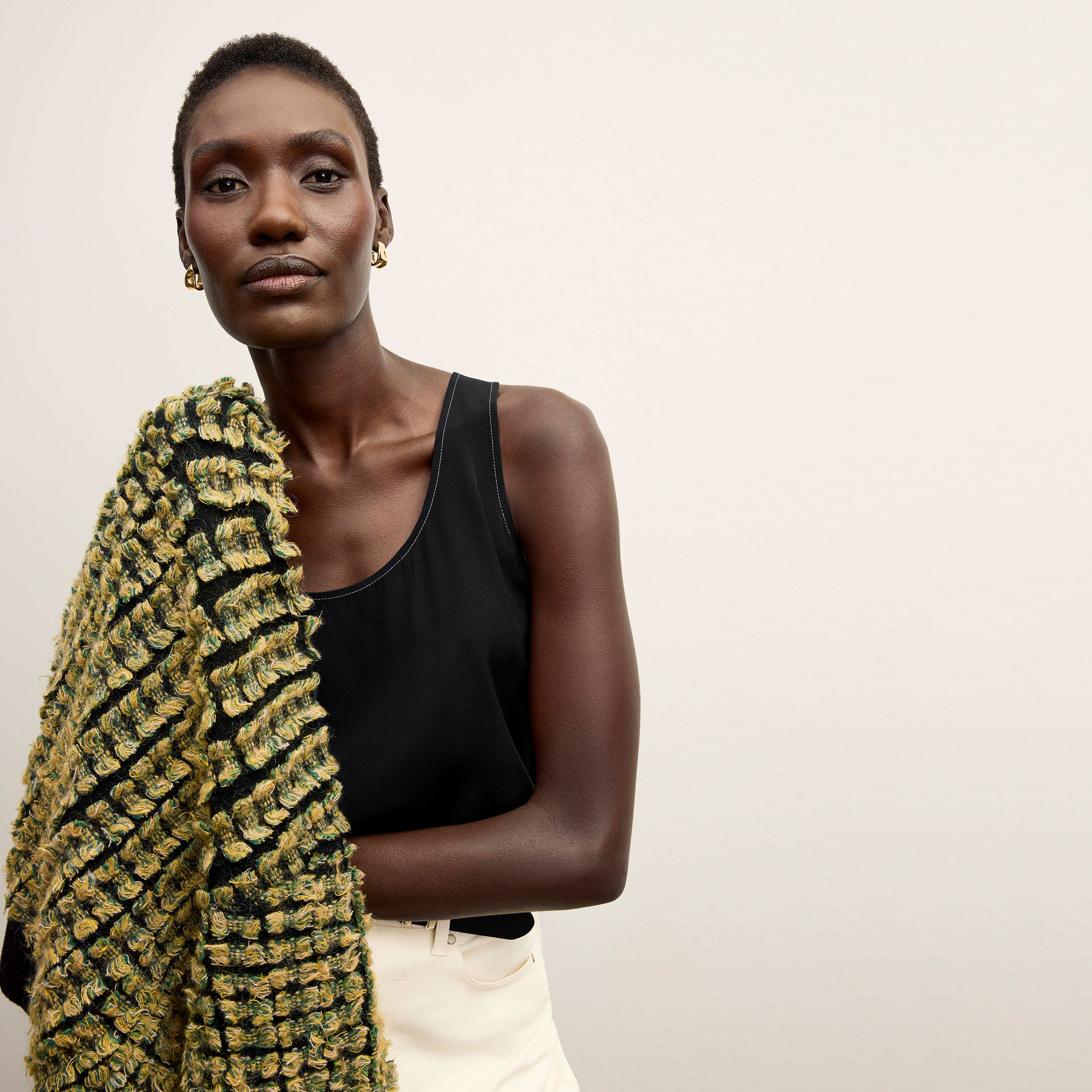 Vicky Tank - Washable Silk :: Peacock Print