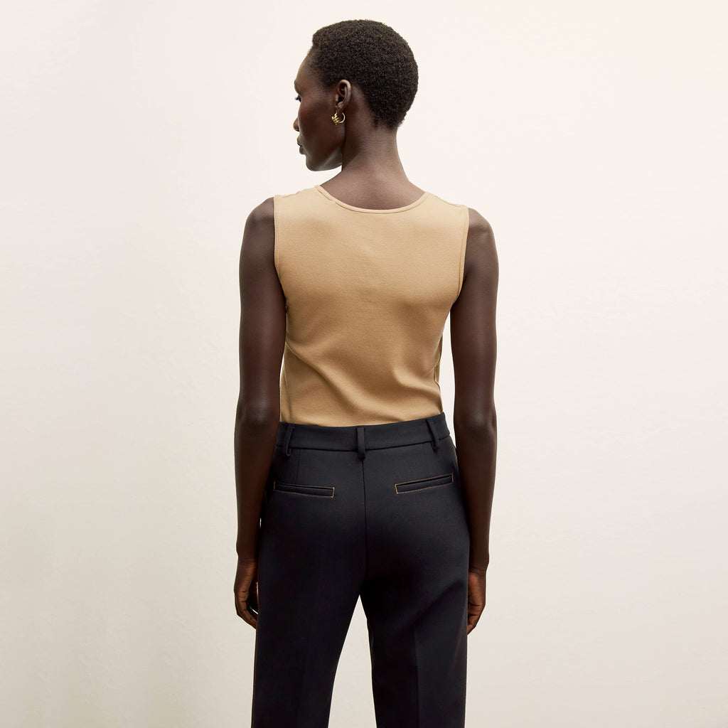 Paige Tank - Ribbed Pima Cotton :: Camel
