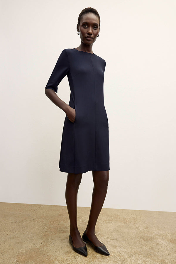 M.M.LaFleur Women's Emily Dress - Recycled WonderTex - Midnight M.M.LaFleur Women's Emily Dress - Recycled WonderTex - Midnight