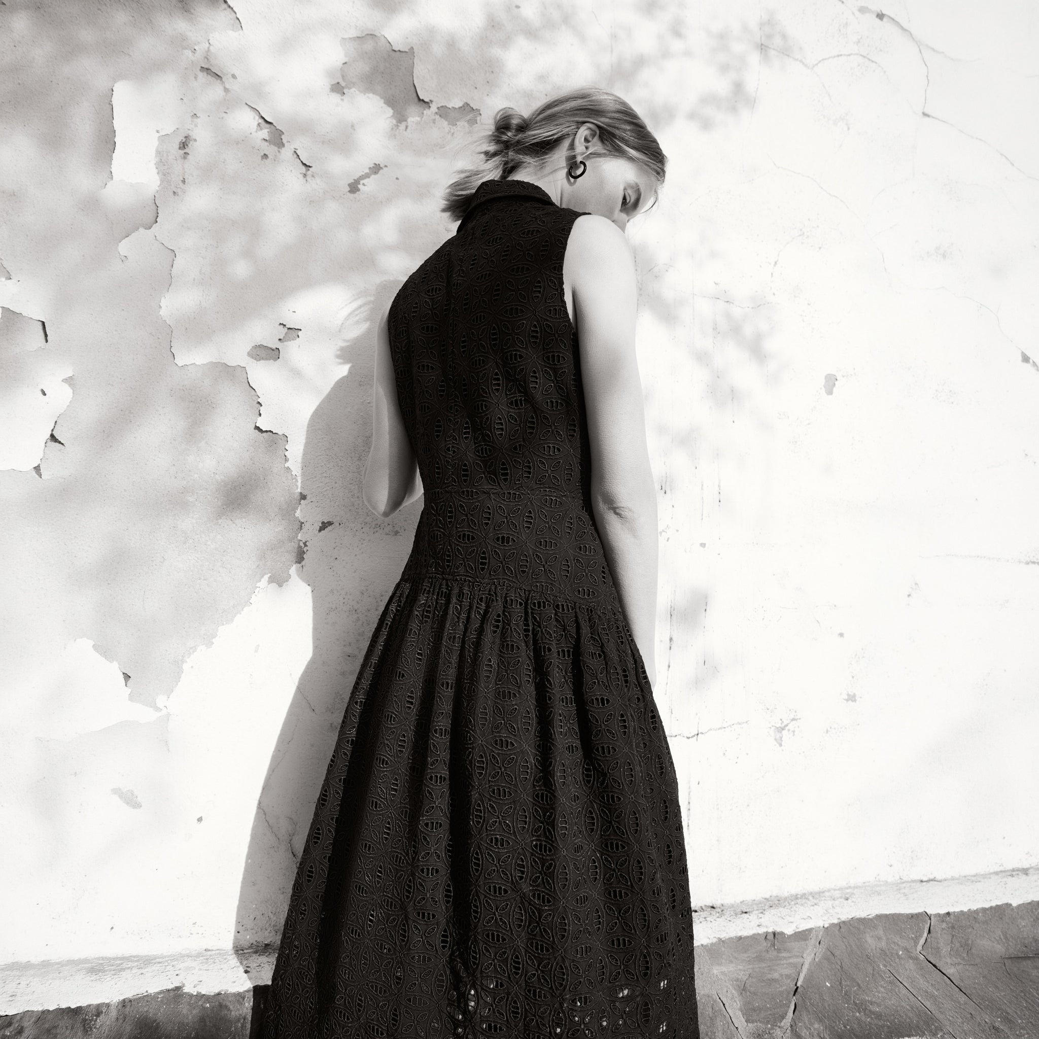 black eyelet dress Mini with Tie Waist for Vacation The Eyelet Ruffle Tank Night