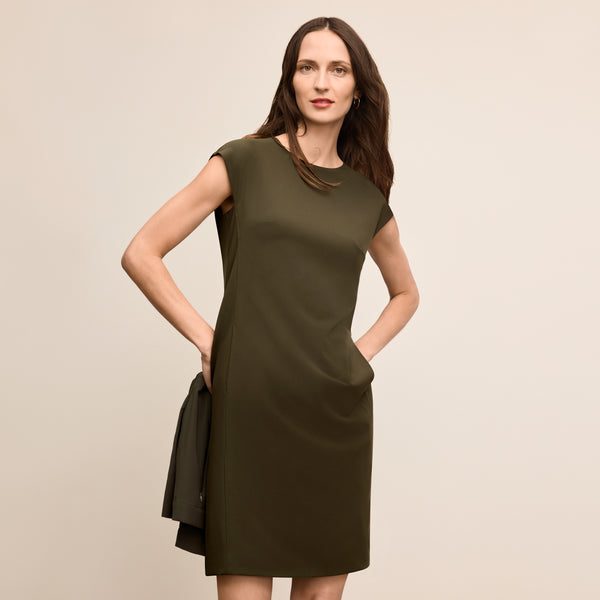 Maaza Travel Dress - OrigamiTech :: Olive – M.M.LaFleur