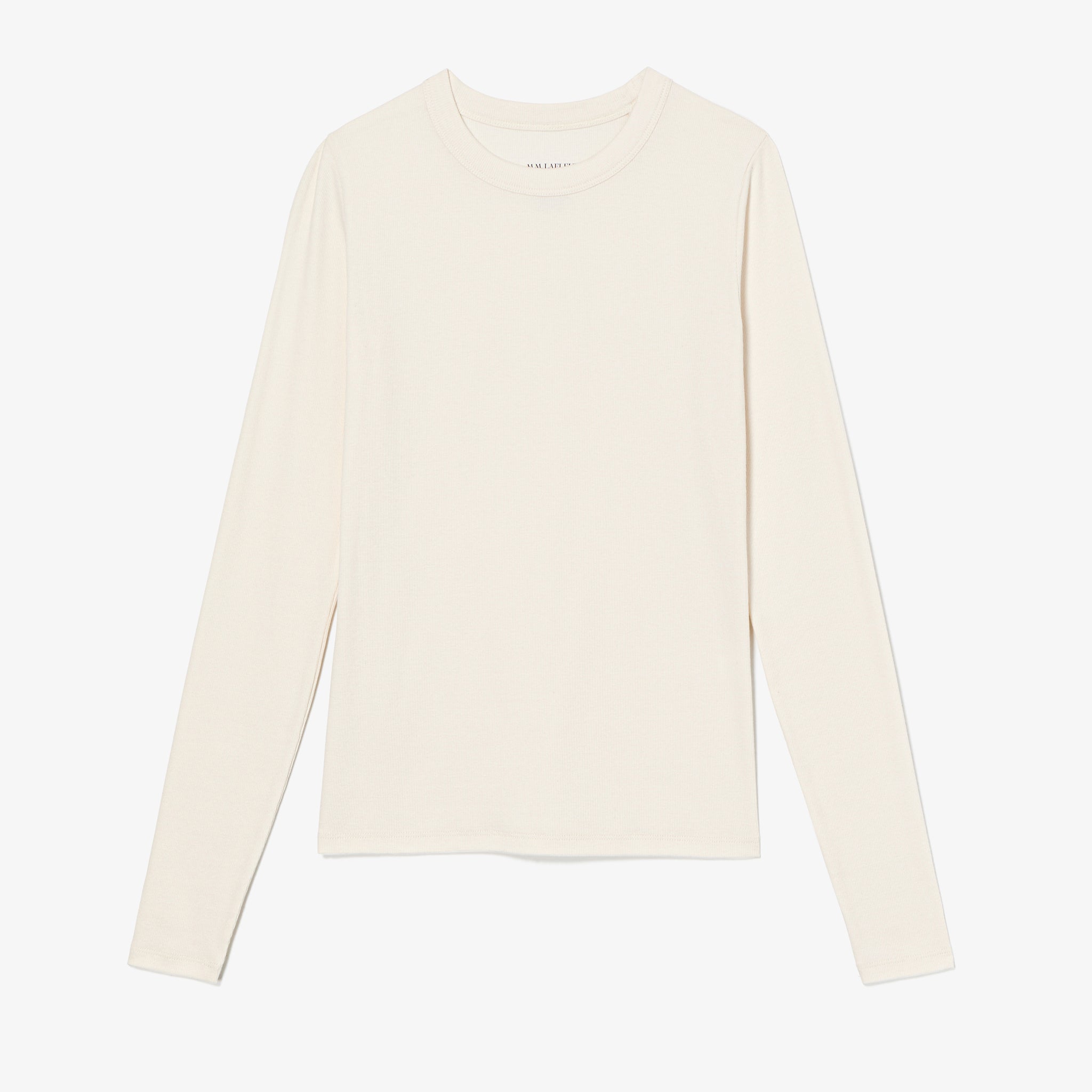 White long-sleeve shirt on a light gray background