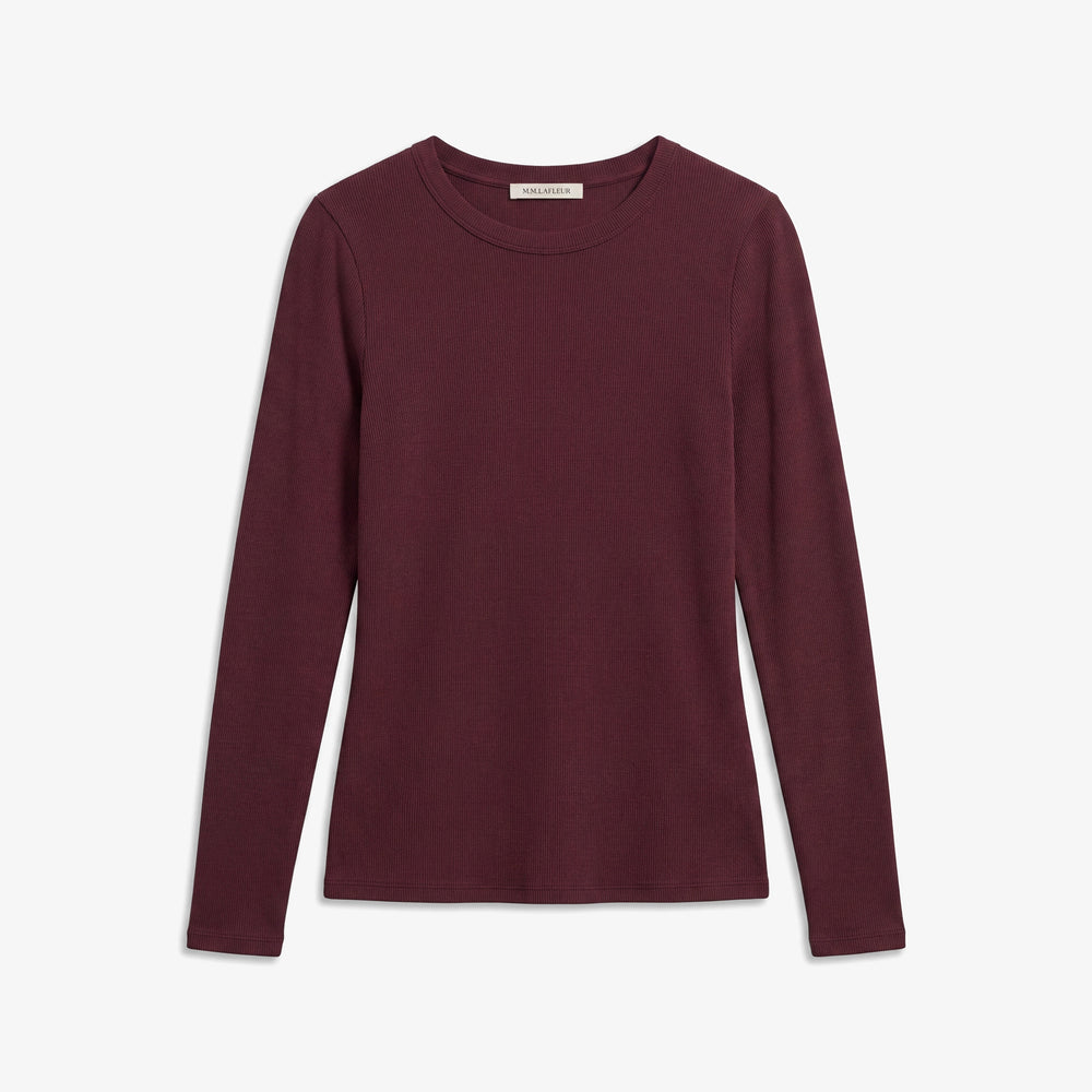 Aubergine long sleeve crew neck shirt