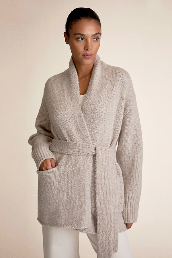 Manon Desk Cardigan - Chunky Knit :: Light Beige – M.M.LaFleur