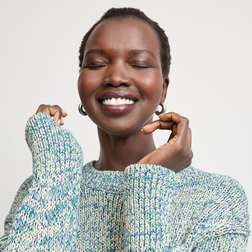 Maura Easy Luxury Sweater - Confetti Wool :: Verdant
