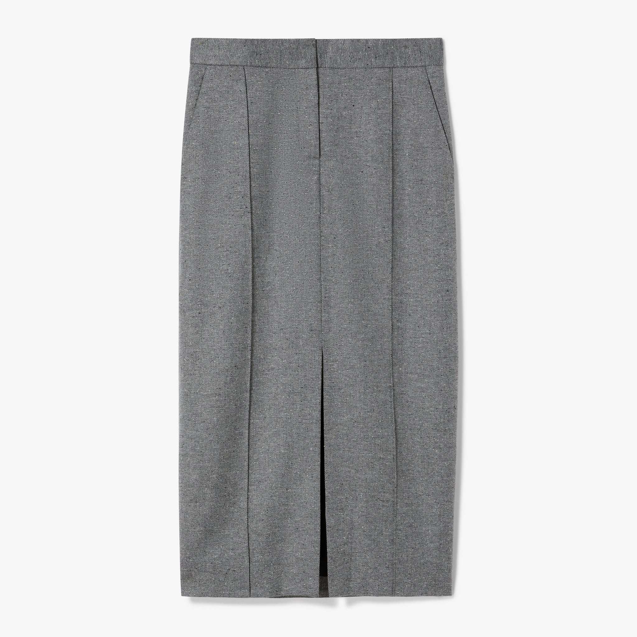 Gray skirt with a slit on a white background