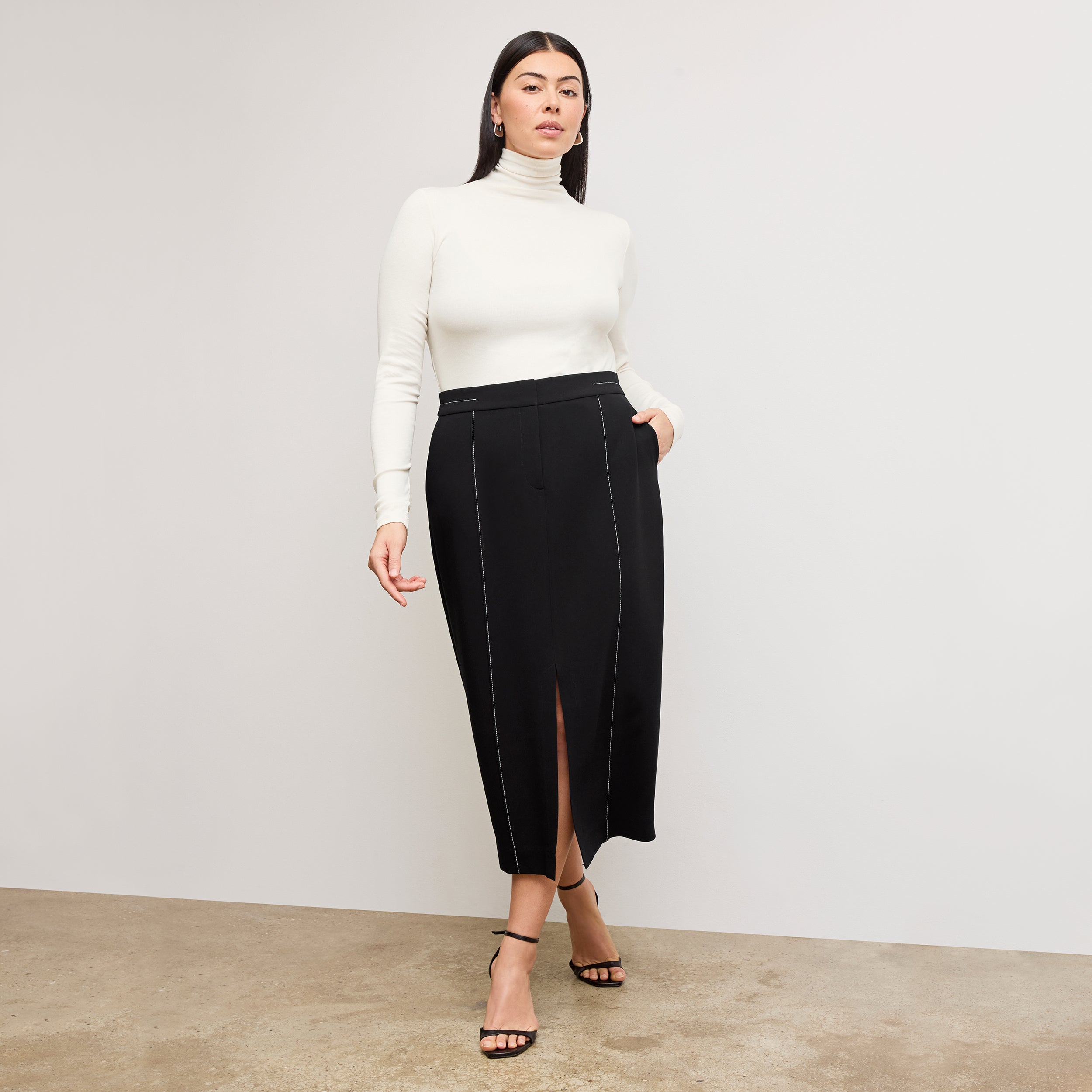 Axam Layering Turtleneck - Ribbed Pima Cotton :: Black