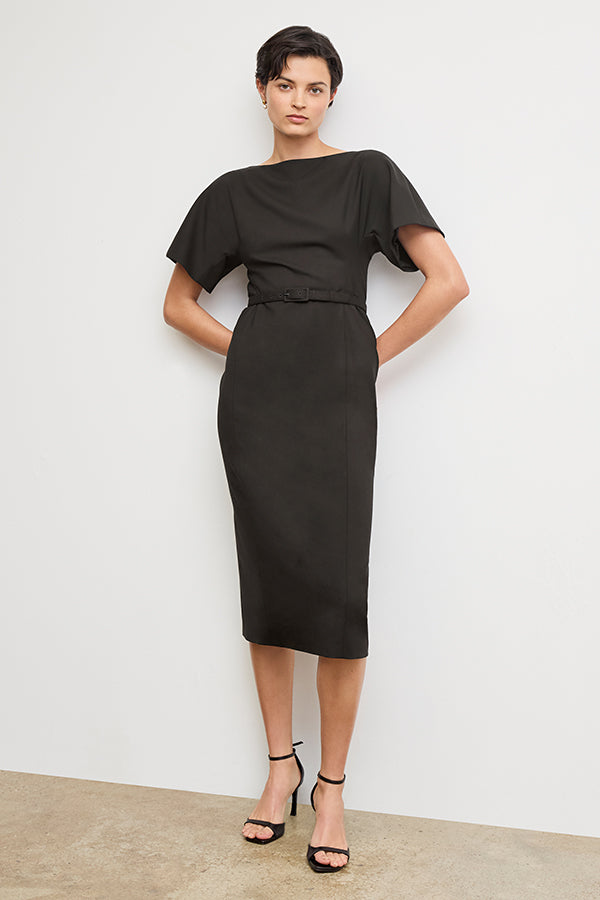 Meredith Executive Dress - Italian Wool Twill :: Black  M.M.LaFleur