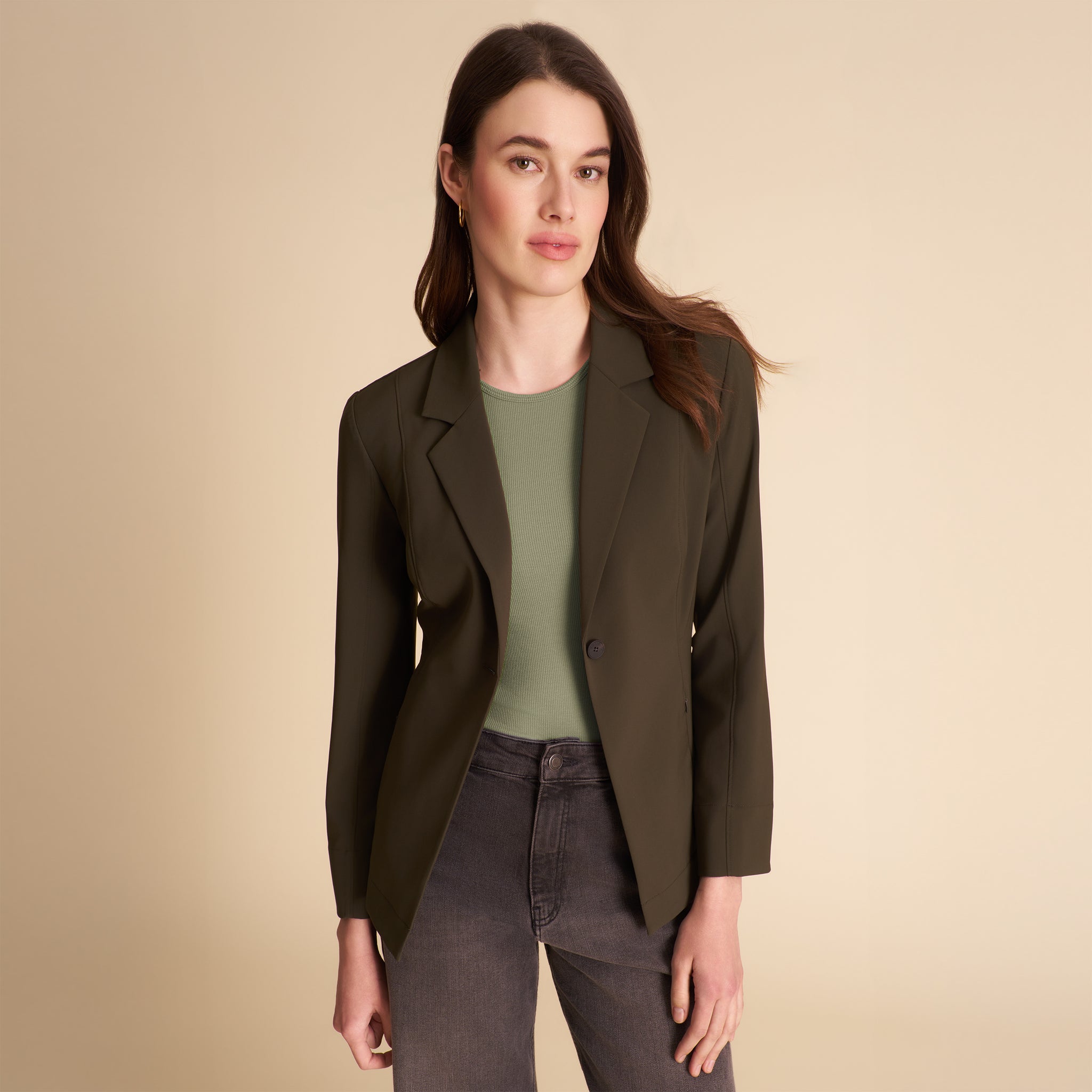 Moreland Travel Blazer - OrigamiTech :: Olive – M.M.LaFleur