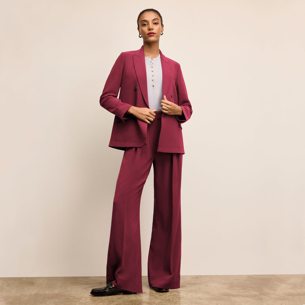 O'Hara Boyfriend Blazer - Everyday Crepe with Topstitch :: Dark