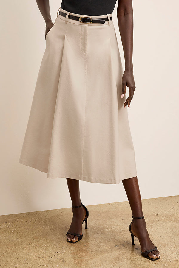 Olia Breeze Skirt - Cotton Viscose :: Natural – M.M.LaFleur