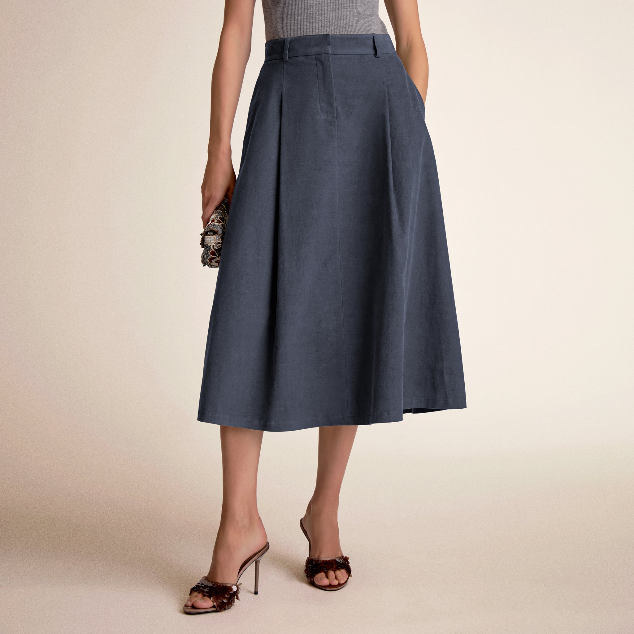 Blue Velveteen skirt 