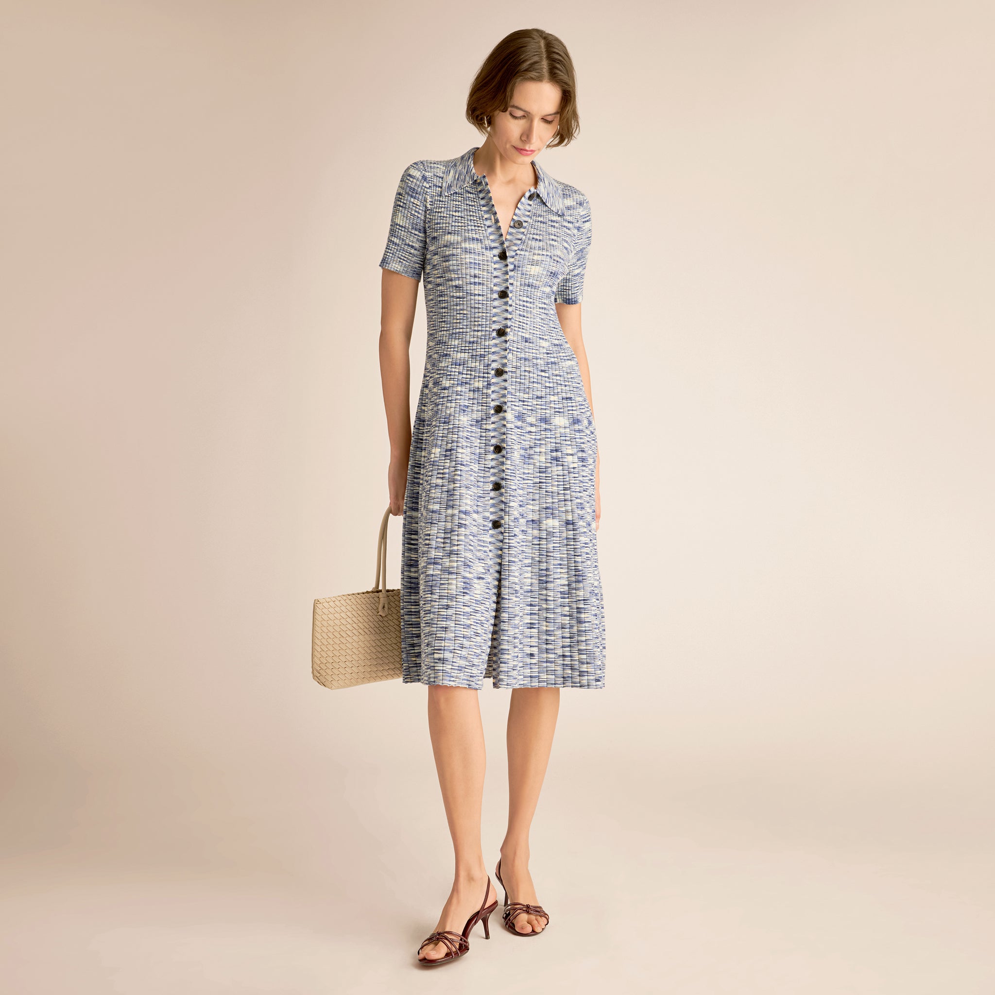 blue beige dress NicoBlu® Esme Long Sheath Dress in Celestine Blue English Garden