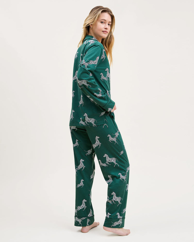 Petite Plume Pima Pajama Set in Zèbre de Forêt