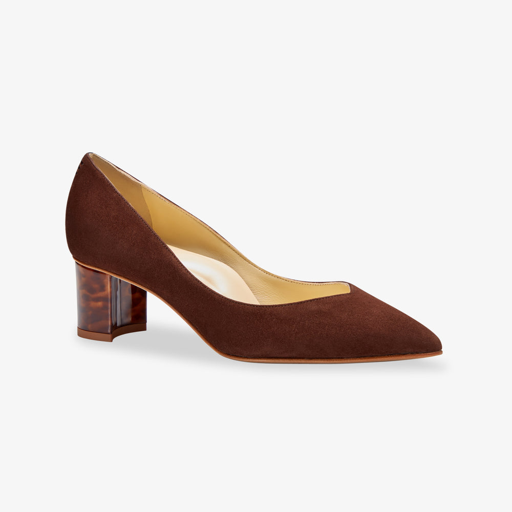 image of the perfect emma pump in espresso suede