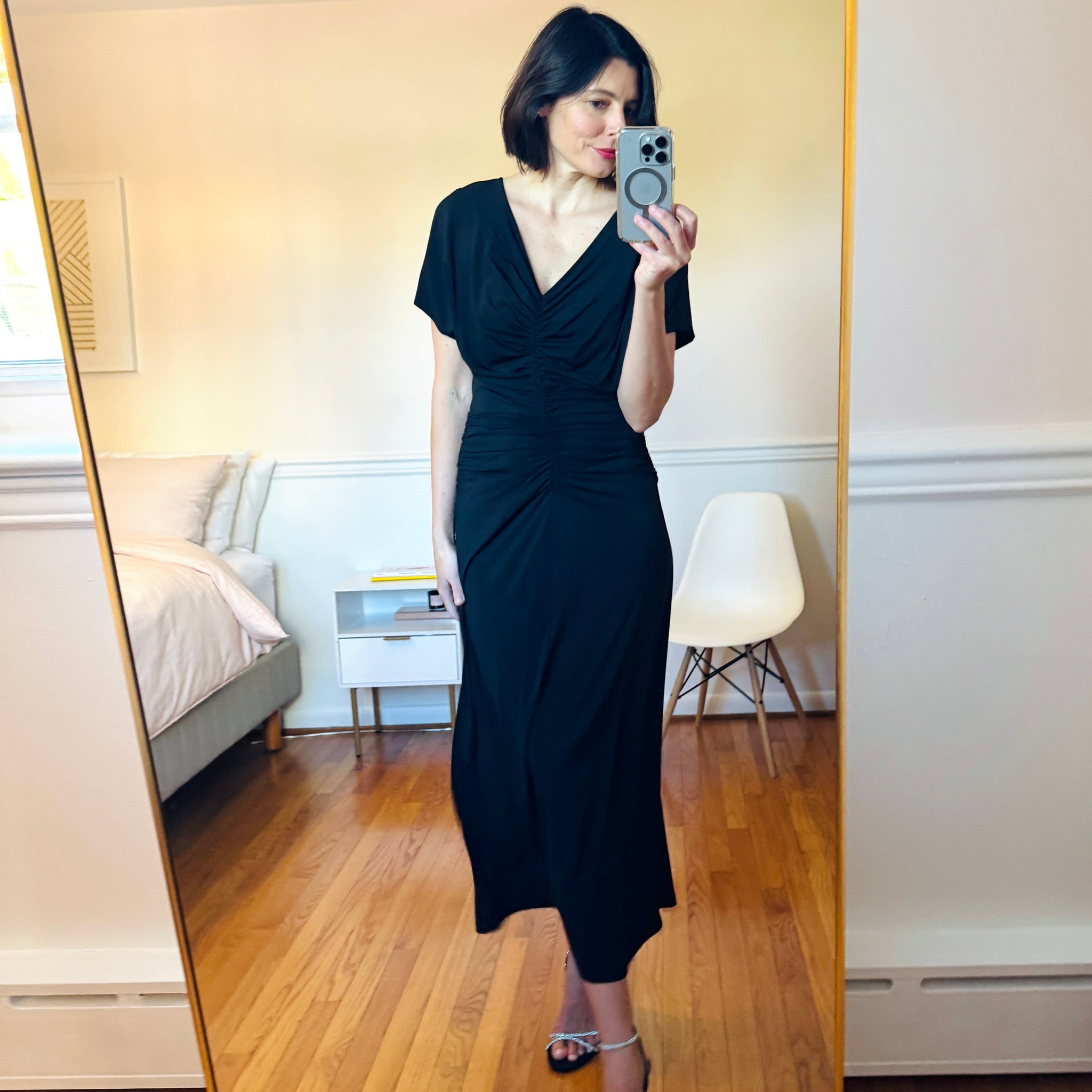 Woman wearing the von dress