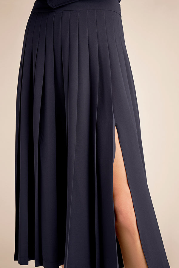 Ara Midi Skirt - Light Printed Jersey :: Abstract Hydrangea – M.M.