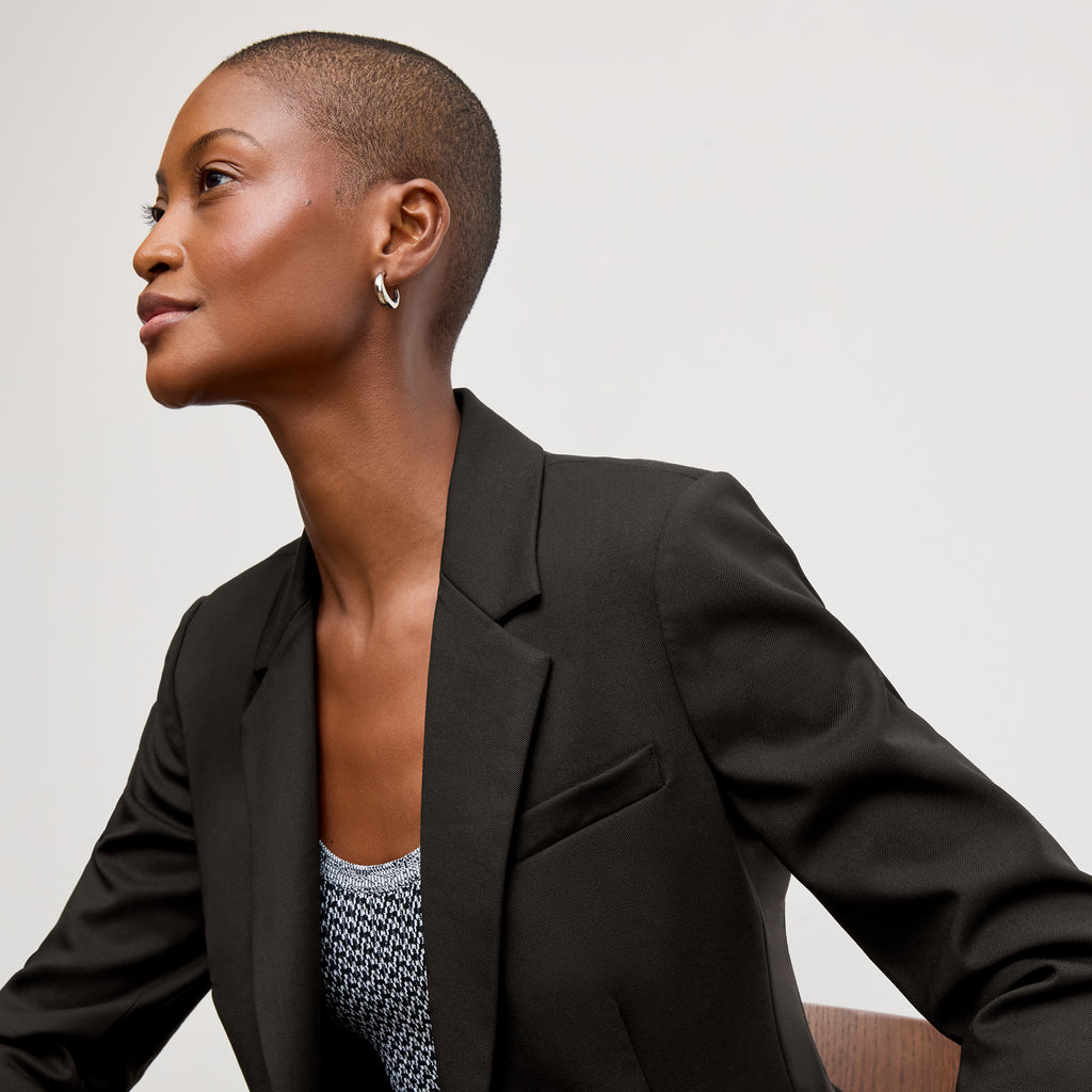 Yasmine Timeless Blazer - Italian Wool Twill :: Dark Navy