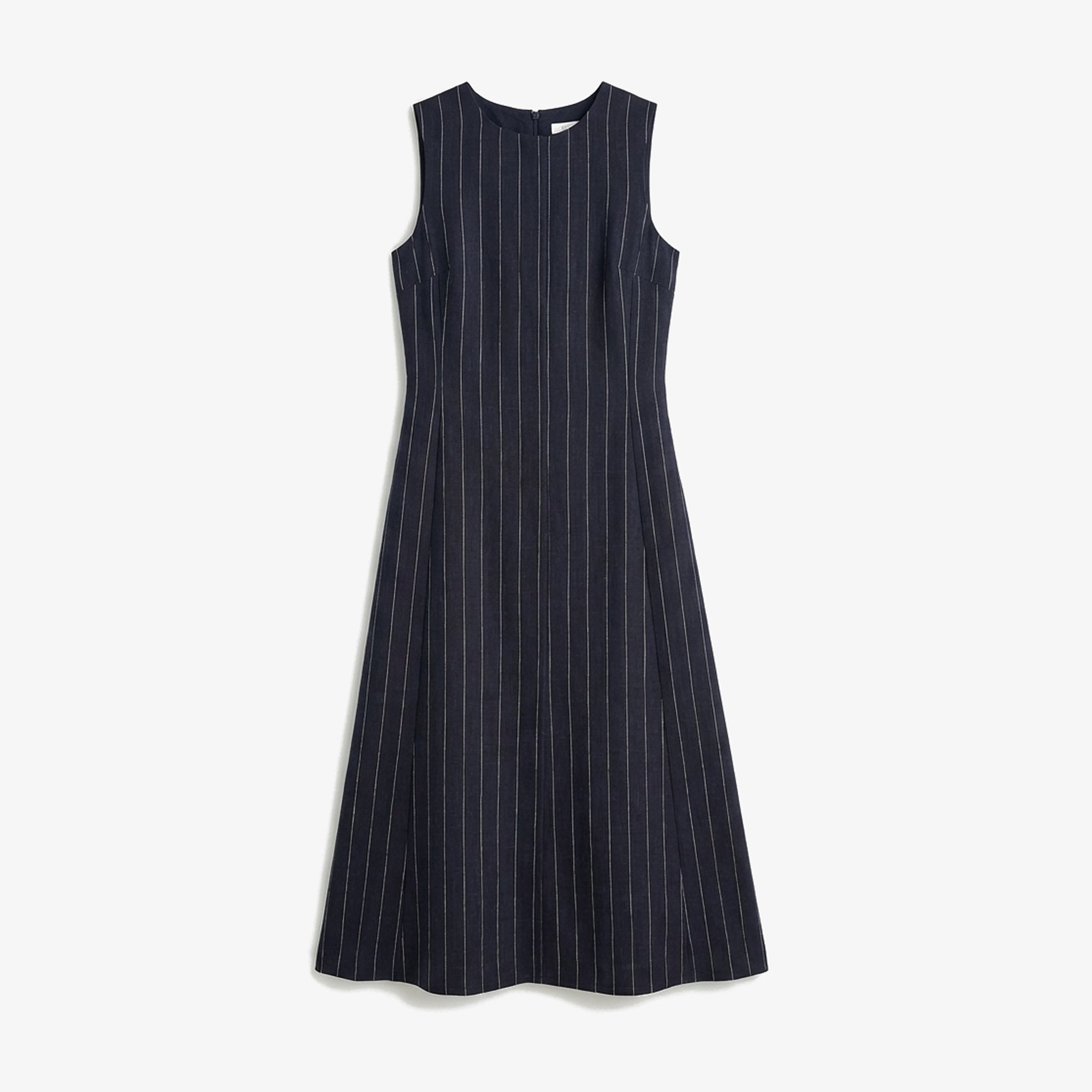 navy blue pinstripe dress The Tailory New York Dark Navy Pinstripe Shirt Dress for Women, Size 6