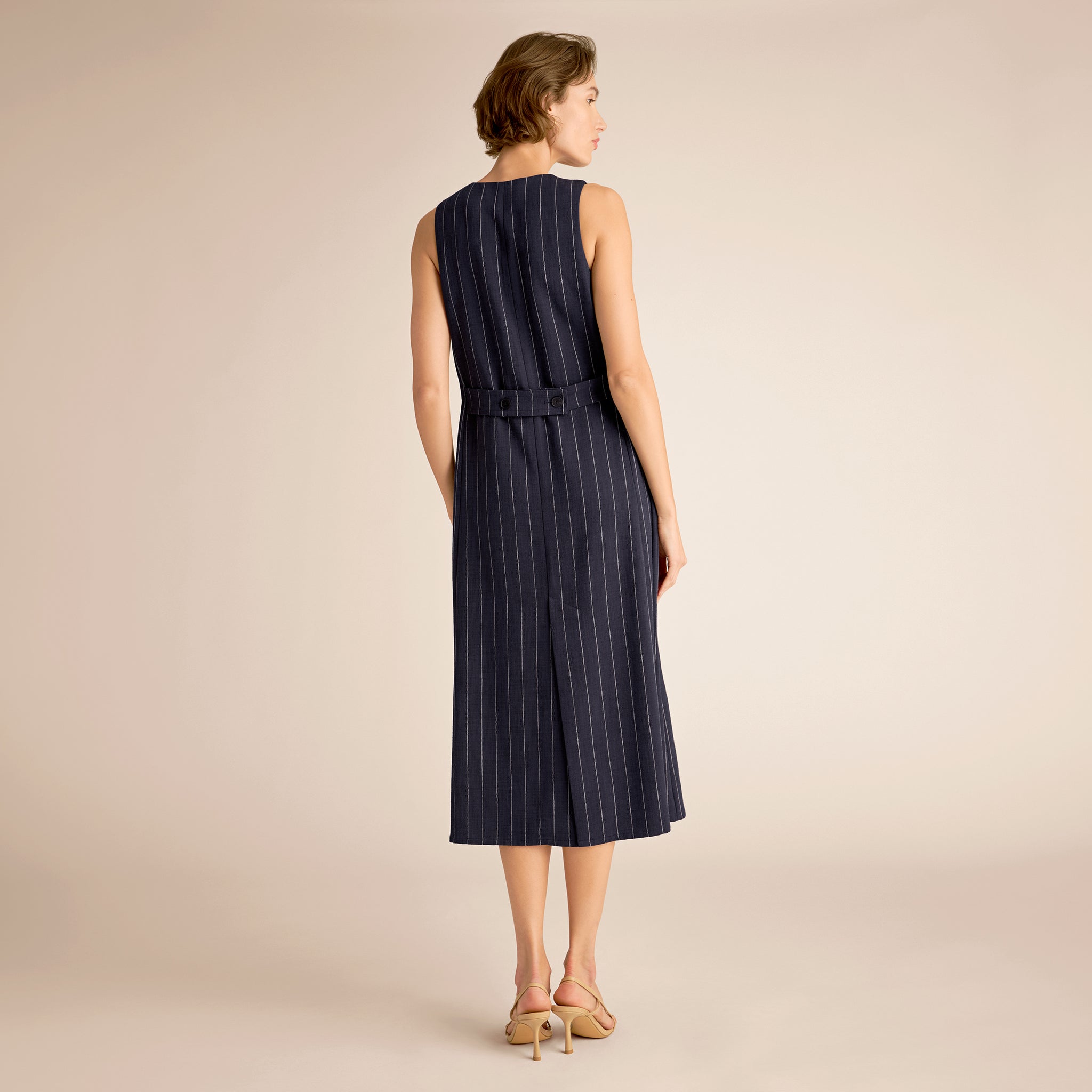 blue white pinstripe dress Maxwell Dress in Blue & White Pinstripe 3X