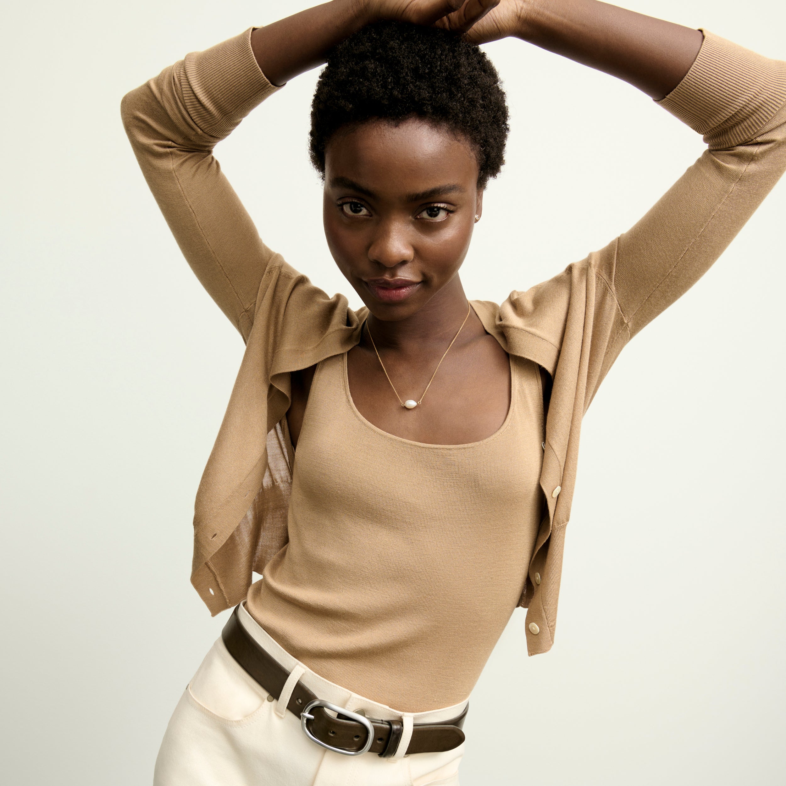 Delphine Top - Silk Jersey :: Camel – M.M.LaFleur