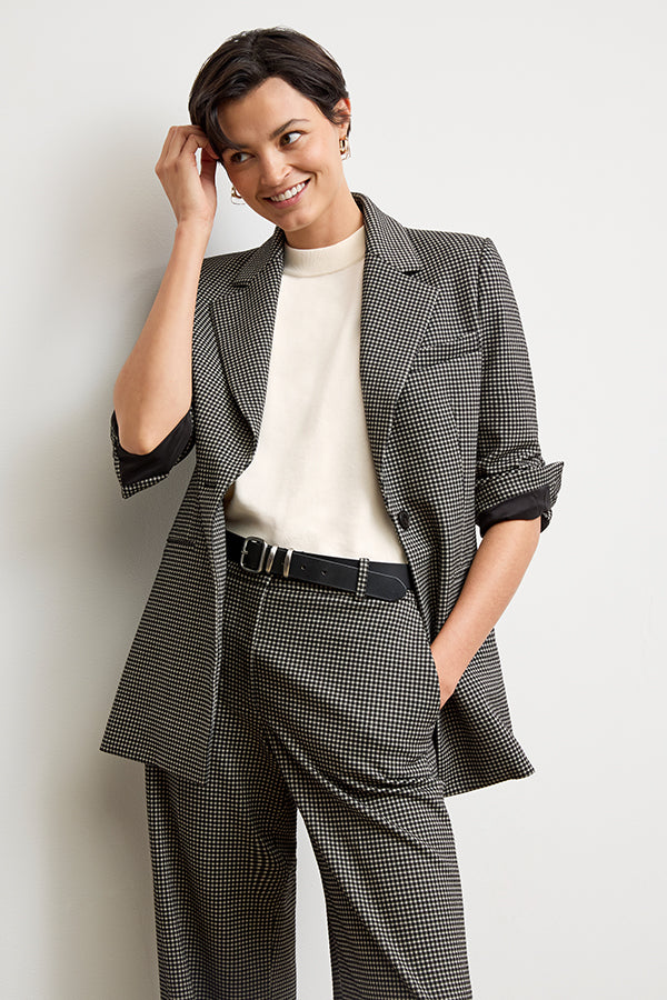 Rossi Executive Blazer - Knit Suiting :: Classic Check – M.M.LaFleur