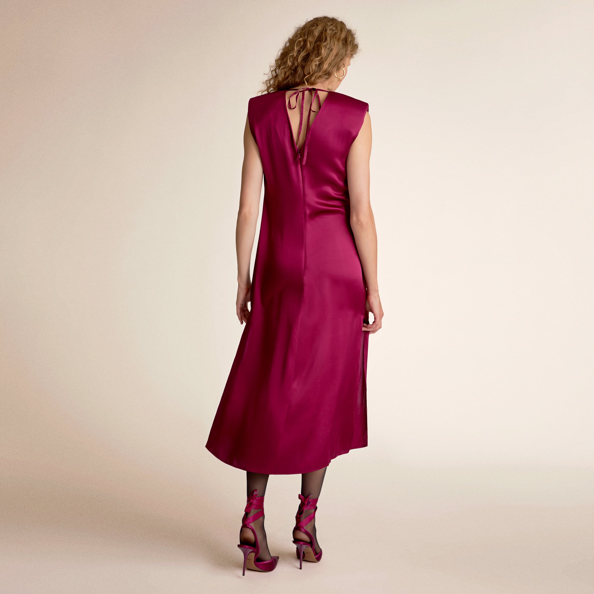 strapless open back dress Elegant Off Shoulder Fuchsia Long Sleeves Evening Dress SF264