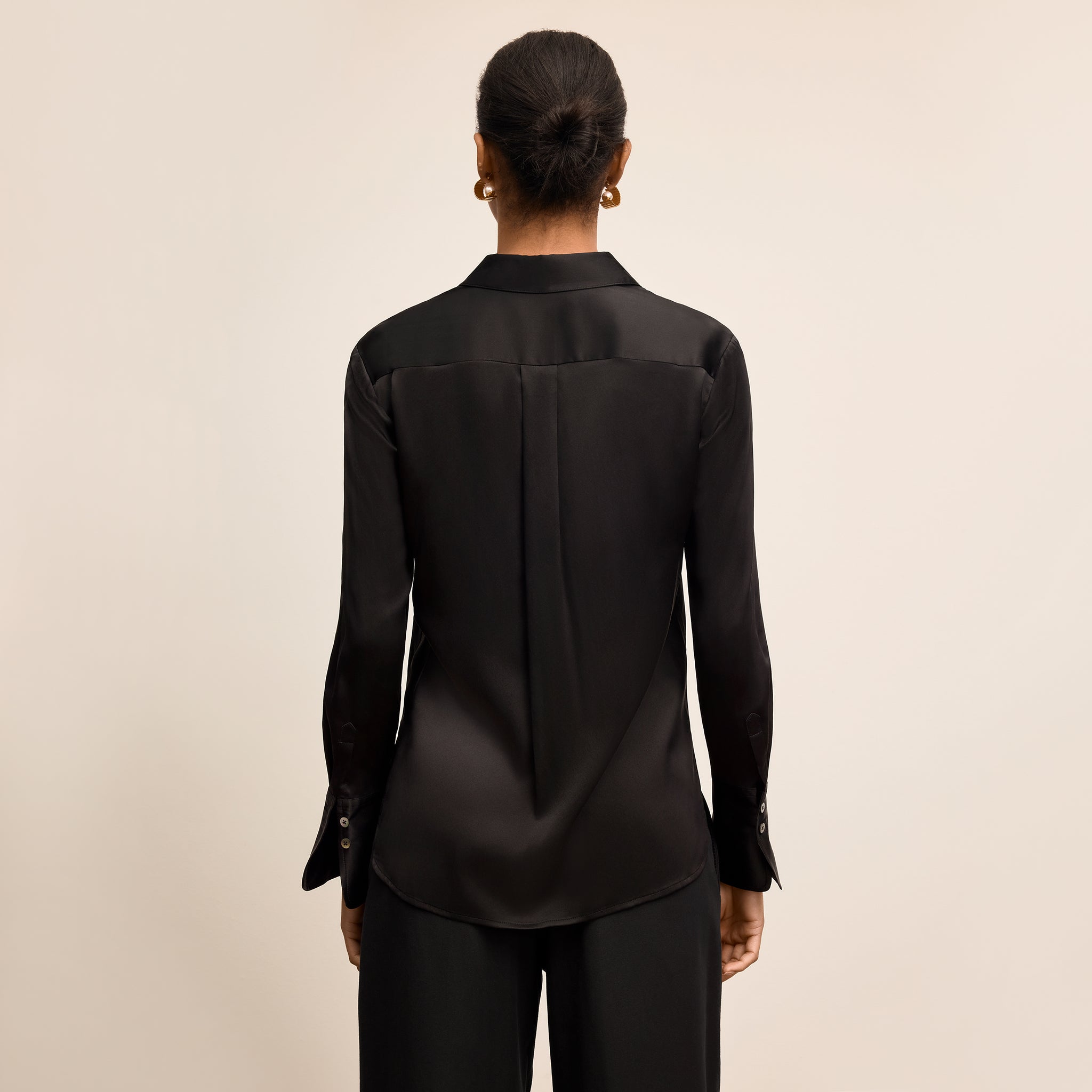 black silk dress shirt Tatum Button-Down Shirt