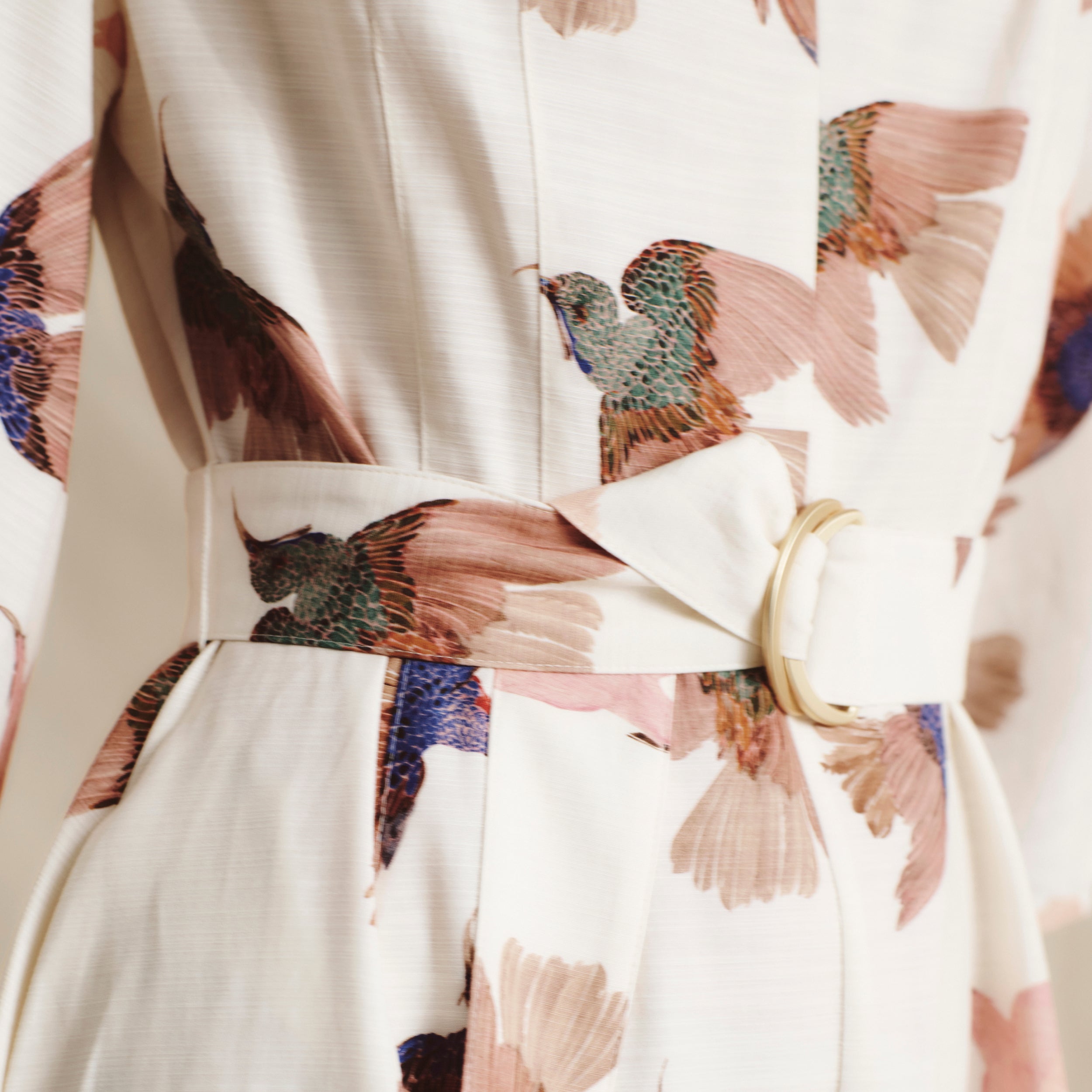 Mila Button-Down - Airy Cotton :: Hummingbird Print