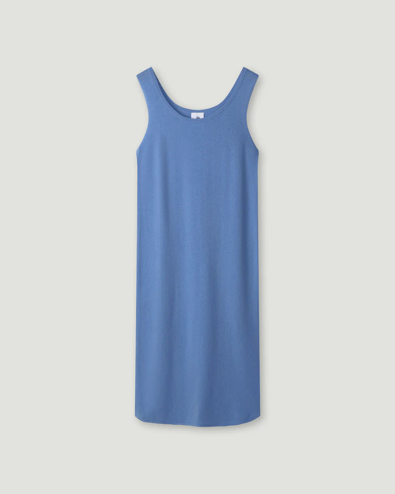 Blue Dress on white background.