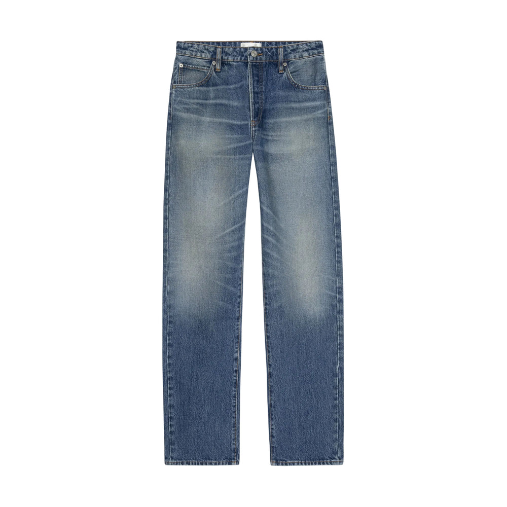 Blue jeans on a white background