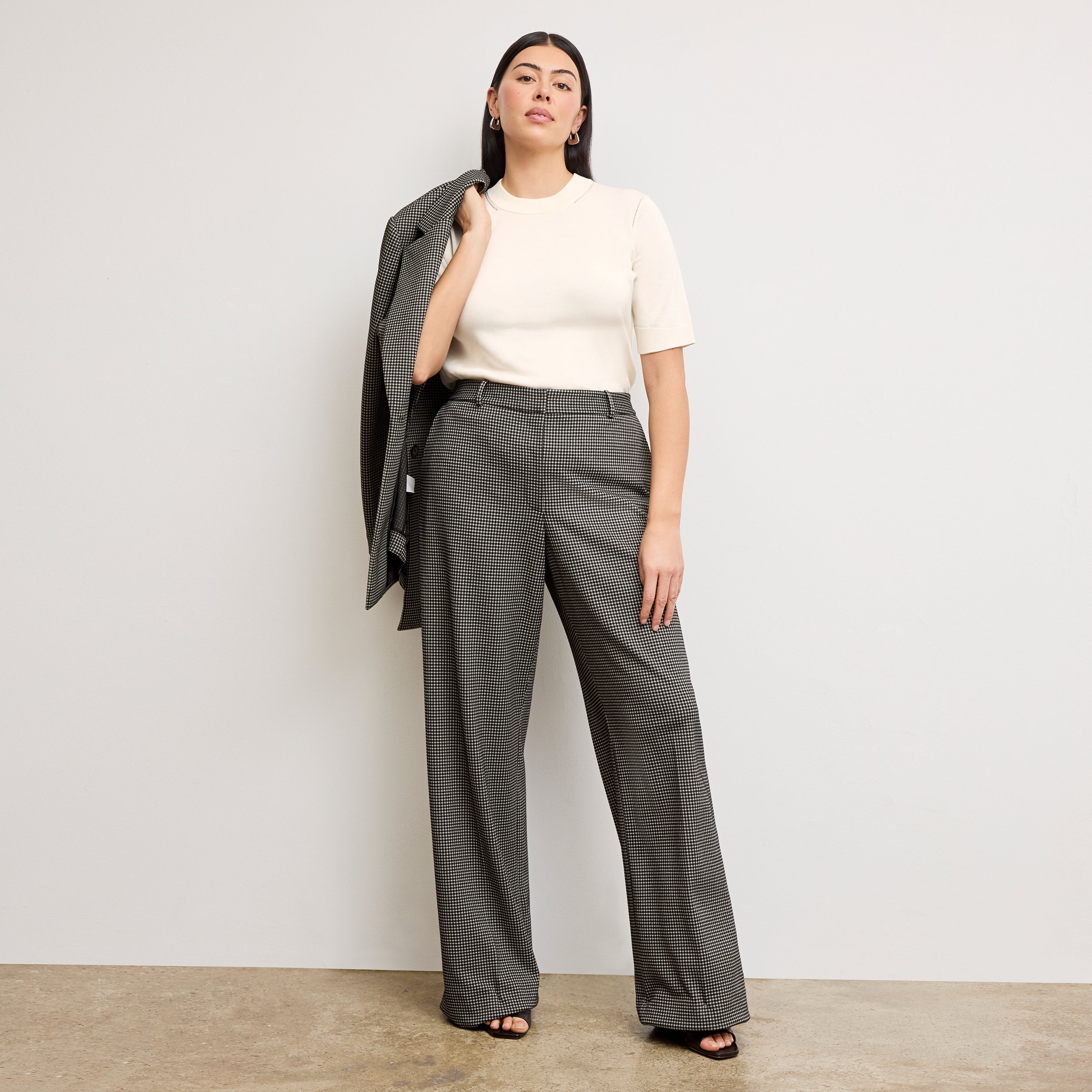 Tinsley Wide-Leg Trouser - Luxe Flex Suiting :: Ivory