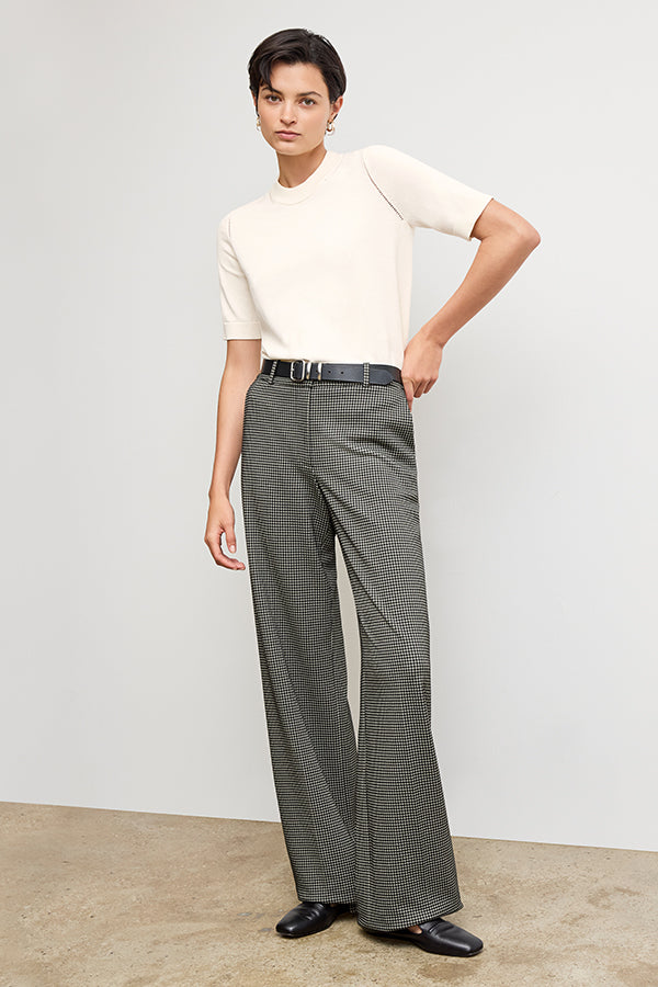Tinsley Wide-Leg Trouser - Knit Suiting :: Classic Check – M.M.LaFleur