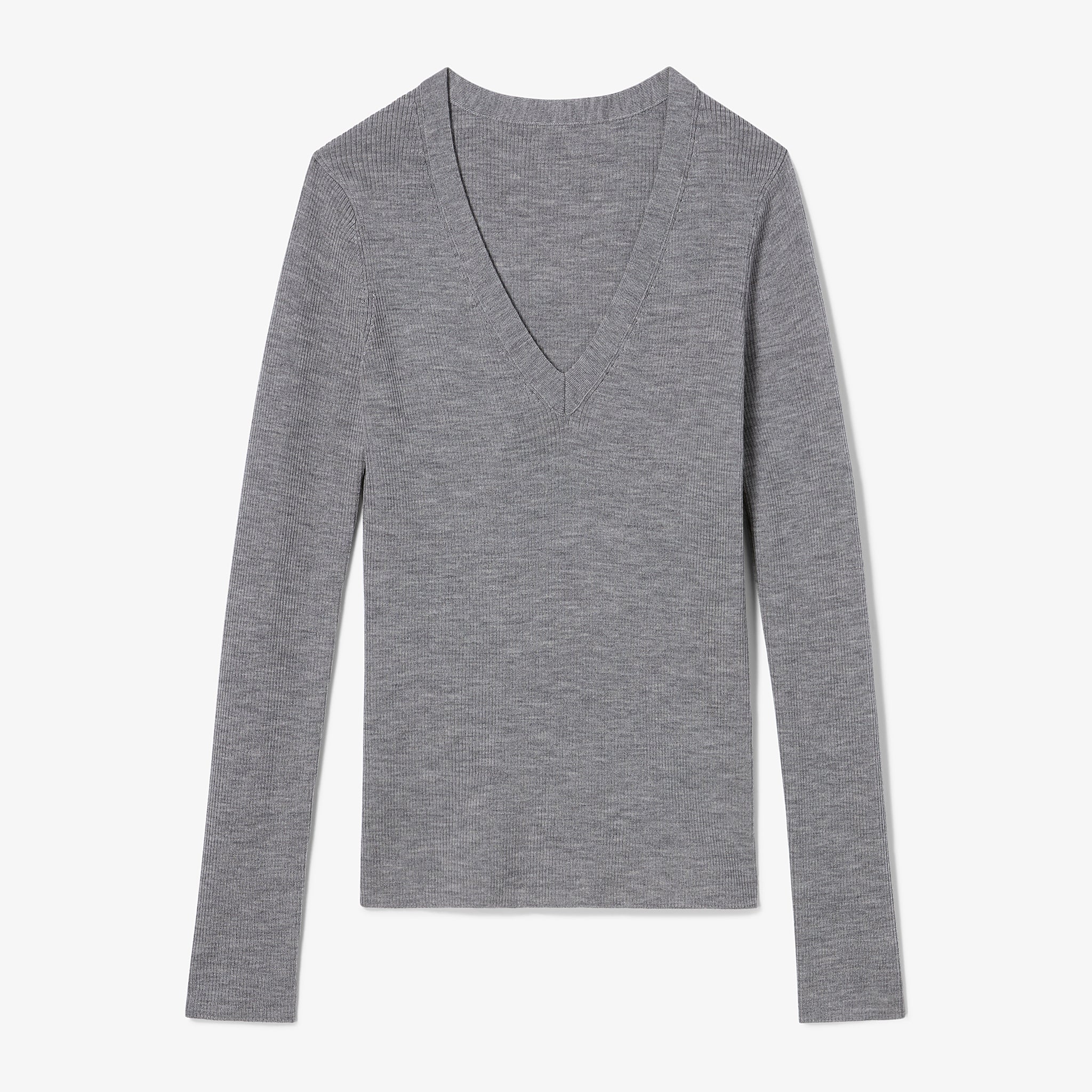 gray v neck sweater