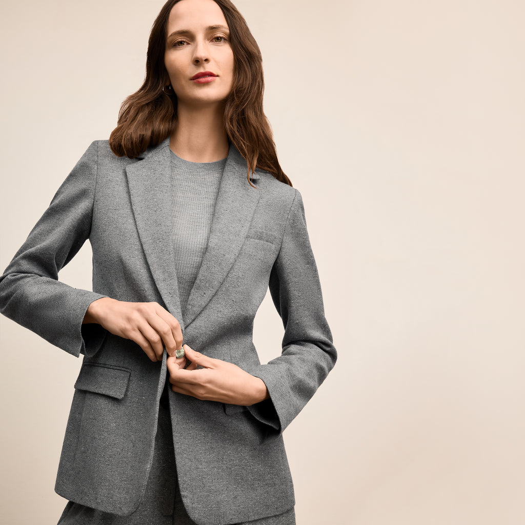 Yiyan Classic Blazer Heritage Tweed :: Gray Multi –