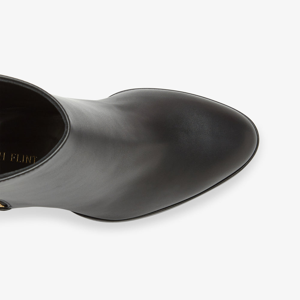image of the zip bootie in black