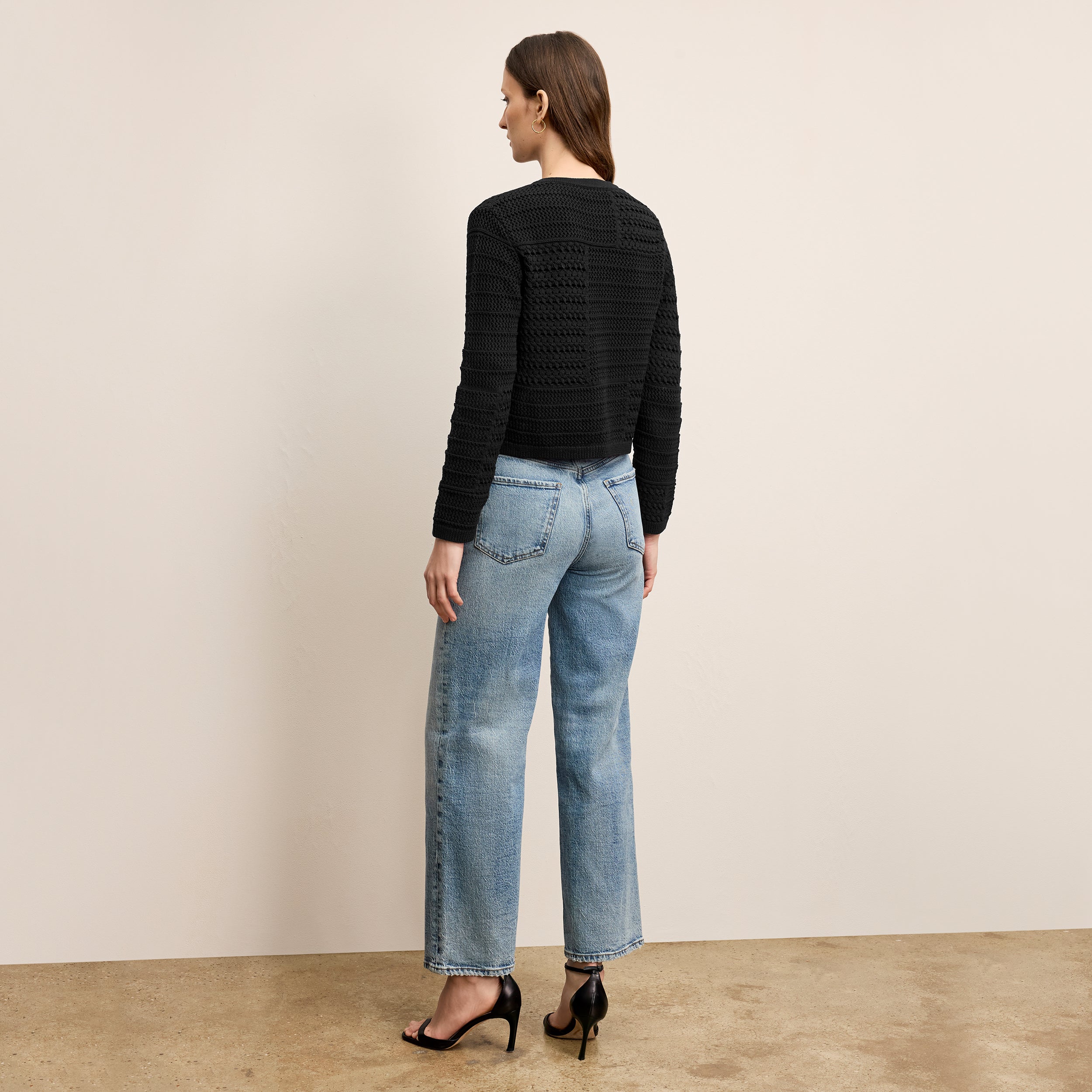 Zosia Cardigan - Crochet Knit :: Black