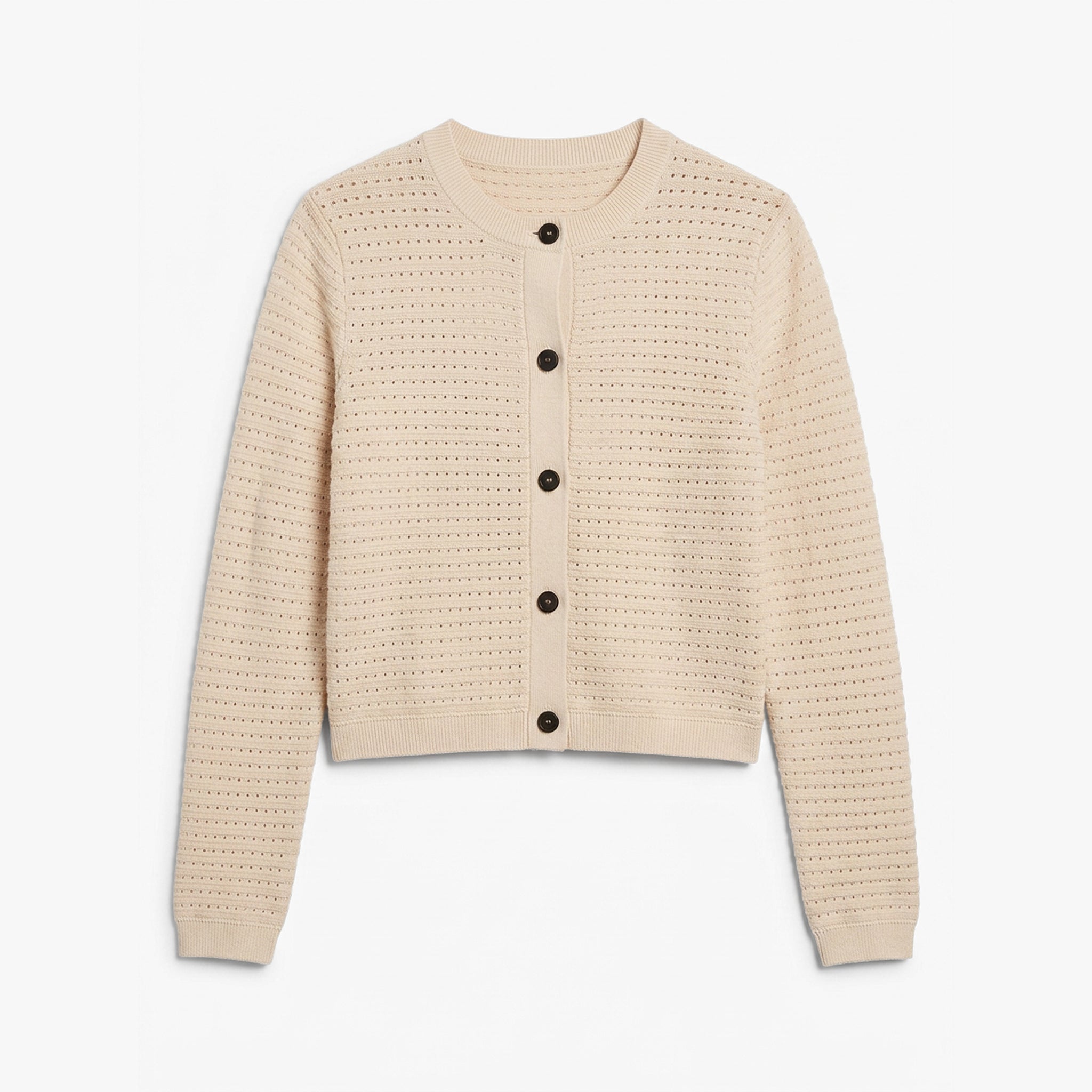 Zosia Classic Cardigan - Eyelet Knit :: Natural – M.M.LaFleur