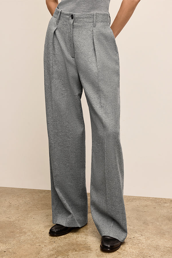 Zuri Pleated Trouser - Heritage Tweed :: Gray Multi – M.M.LaFleur