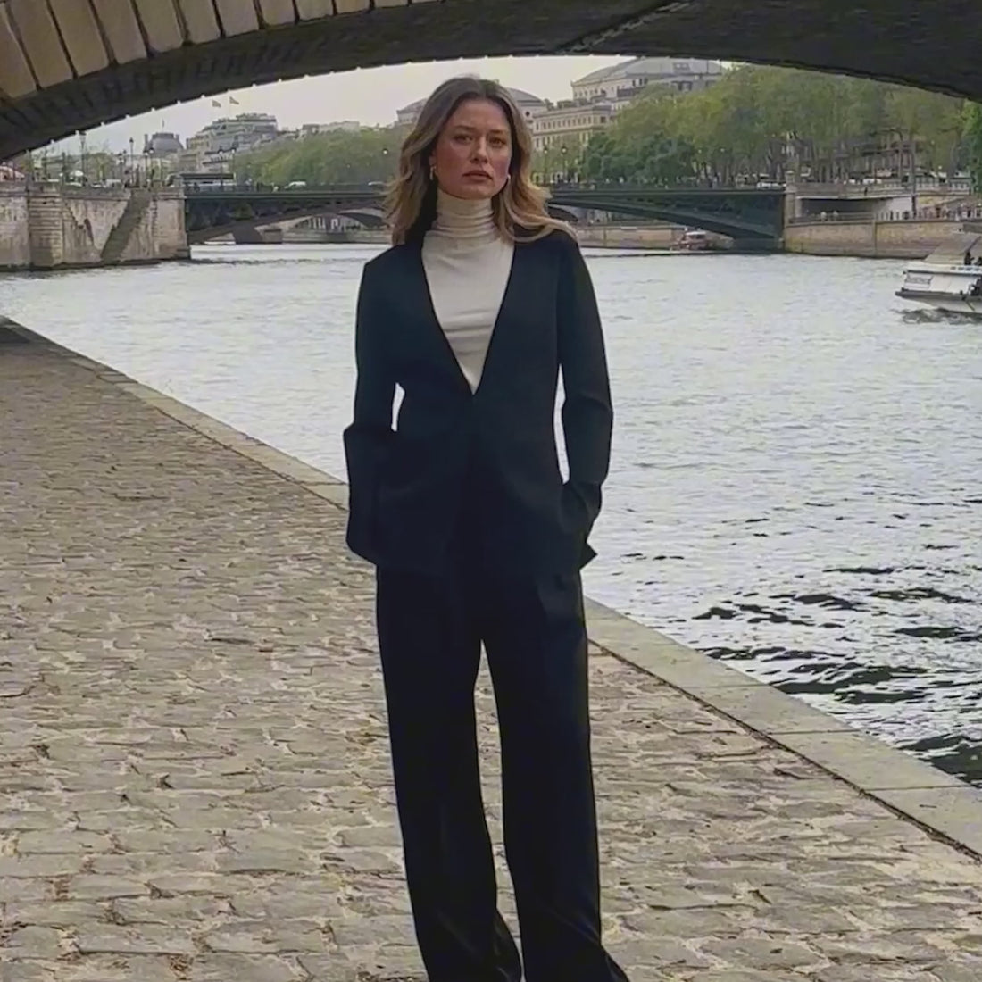 video of a woman walking in paris