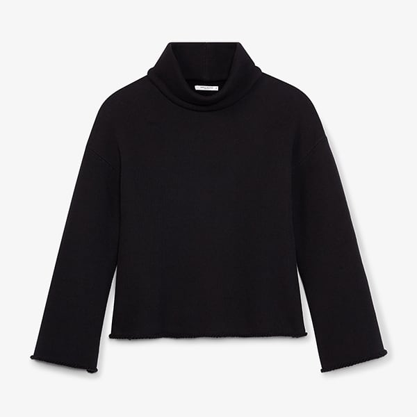 Packshot image of the Sharon Top—Plush Terry in Black 
