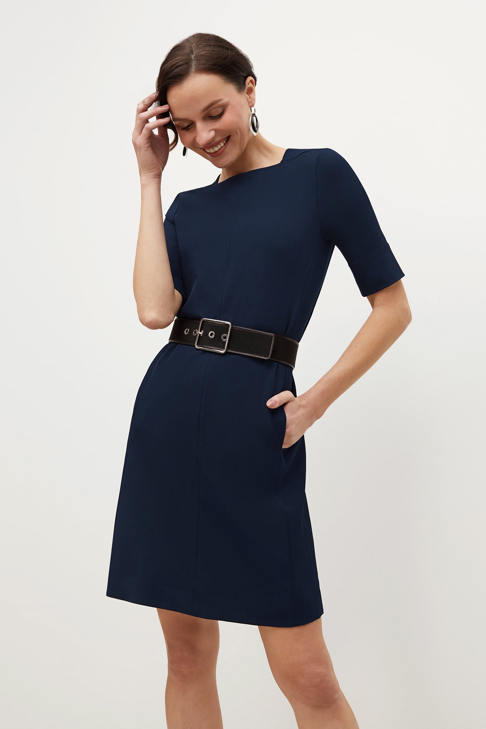 Wool mini dress Louis Vuitton Blue size 34 FR in Wool - 20762504