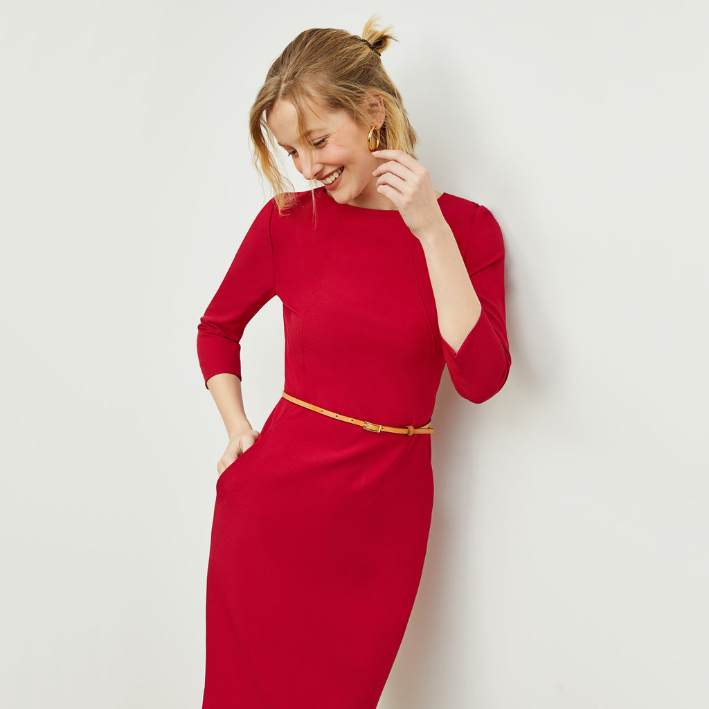 Etsuko Dress - Recycled WonderTex :: Rhubarb – M.M.LaFleur