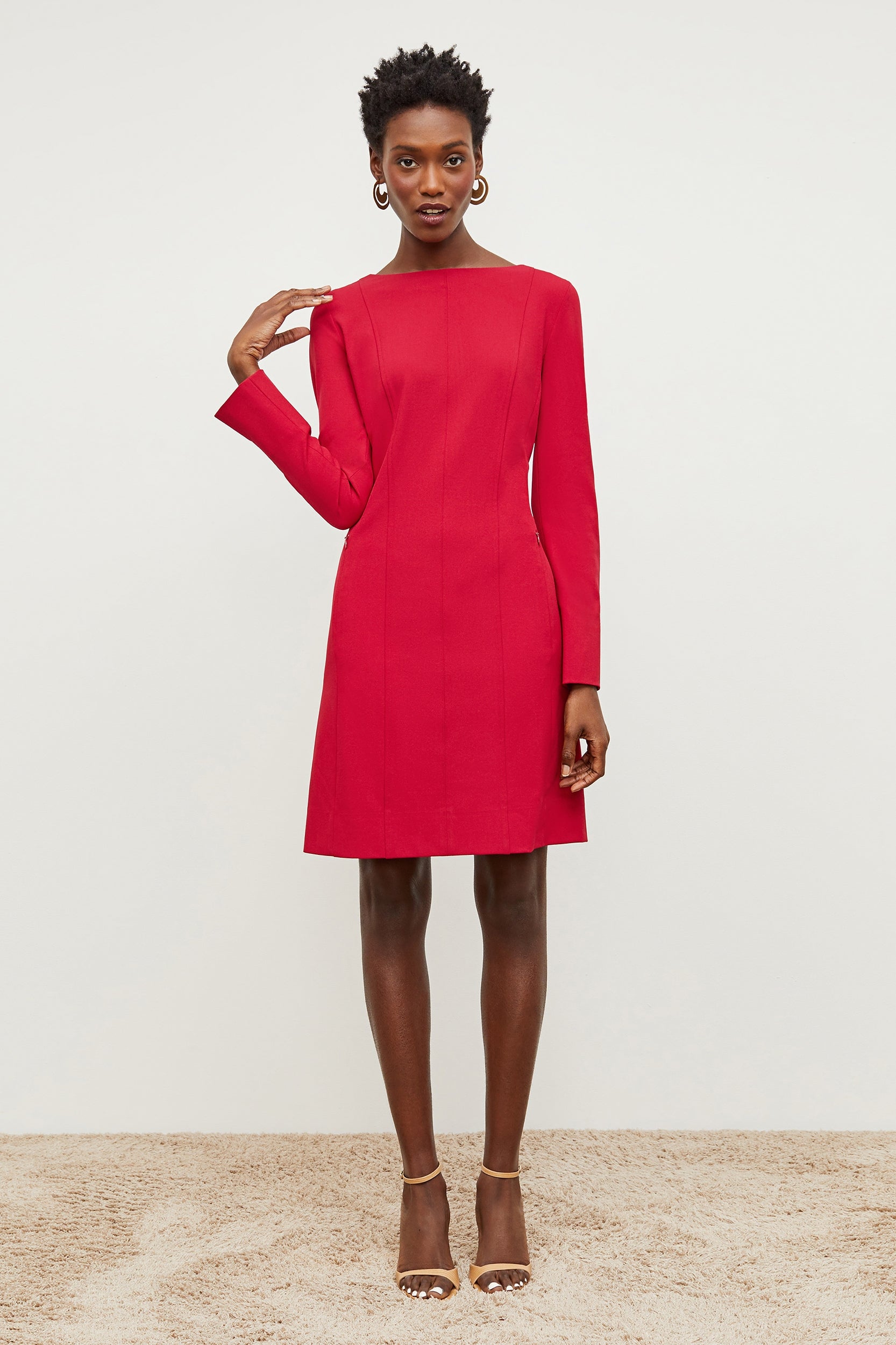 Emily Dress - Recycled WonderTex :: Rhubarb – M.M.LaFleur
