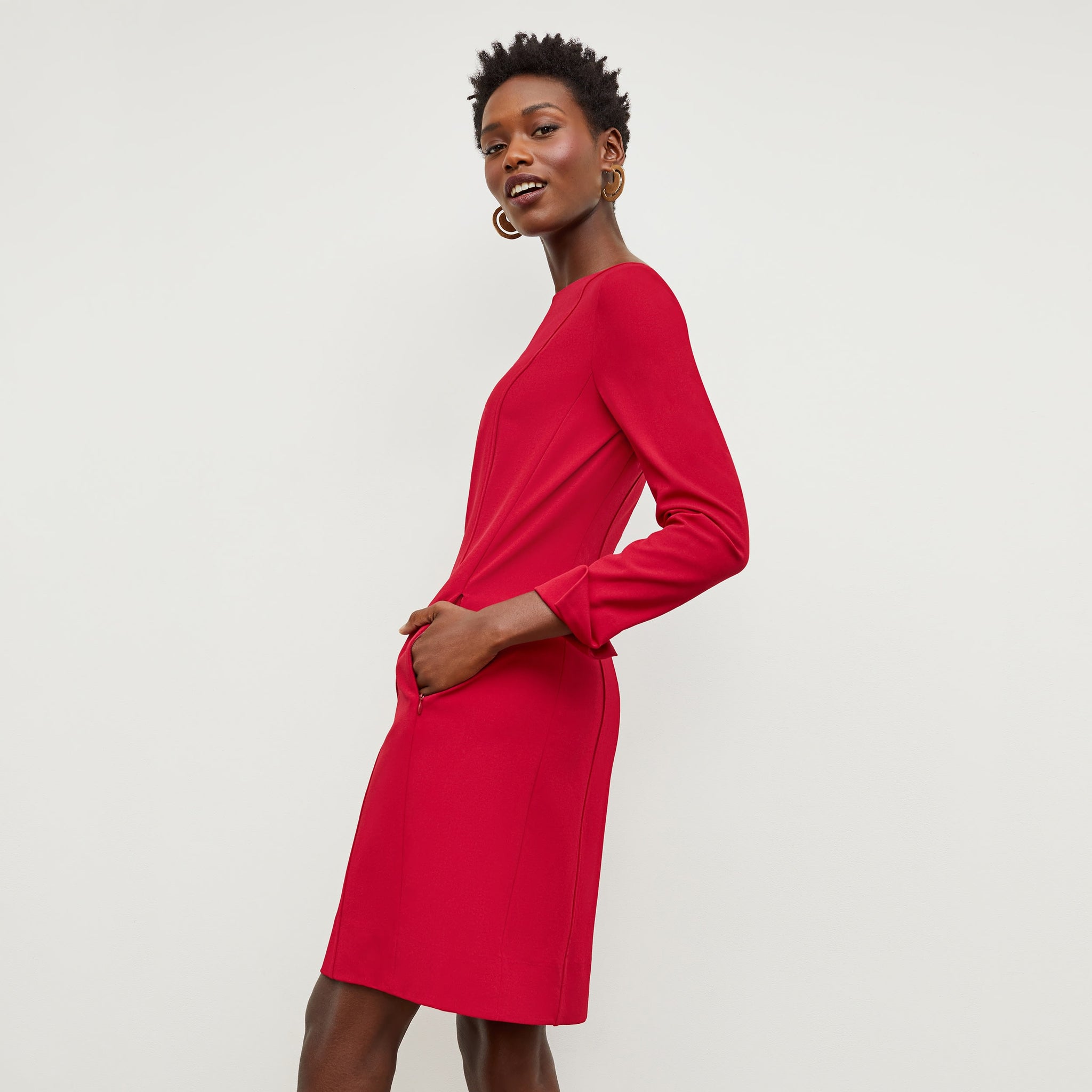 Novara Dress - Recycled WonderTex :: Rhubarb – M.M.LaFleur